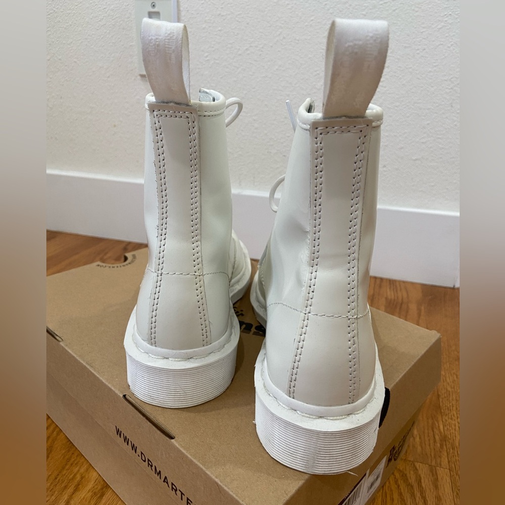 Dr. Martens Women’s White Lace-Up Combat Boots - Picture 6 of 8